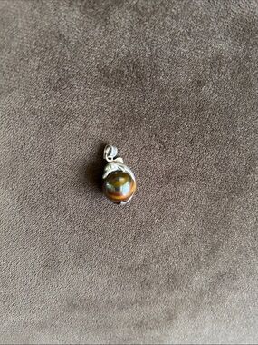 Sterling Silver Dolphin Brown Tiger Eye Pendant - Women Jewelry